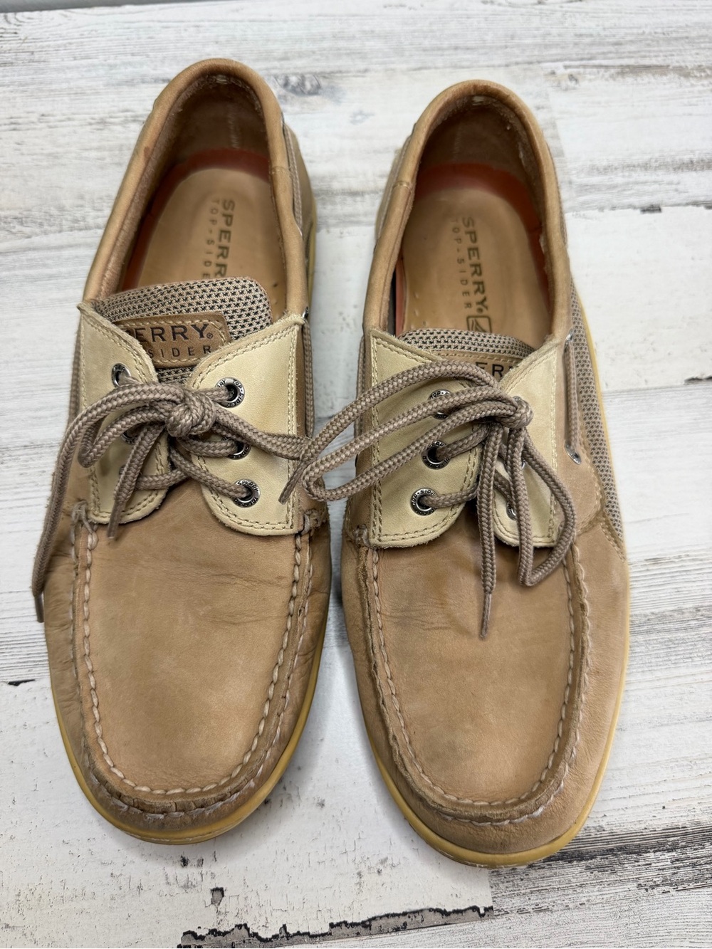 Sperry Top-Sider Billfish 3-Eye Boat Shoes – Men’s Size 11.5 M Tan Leather